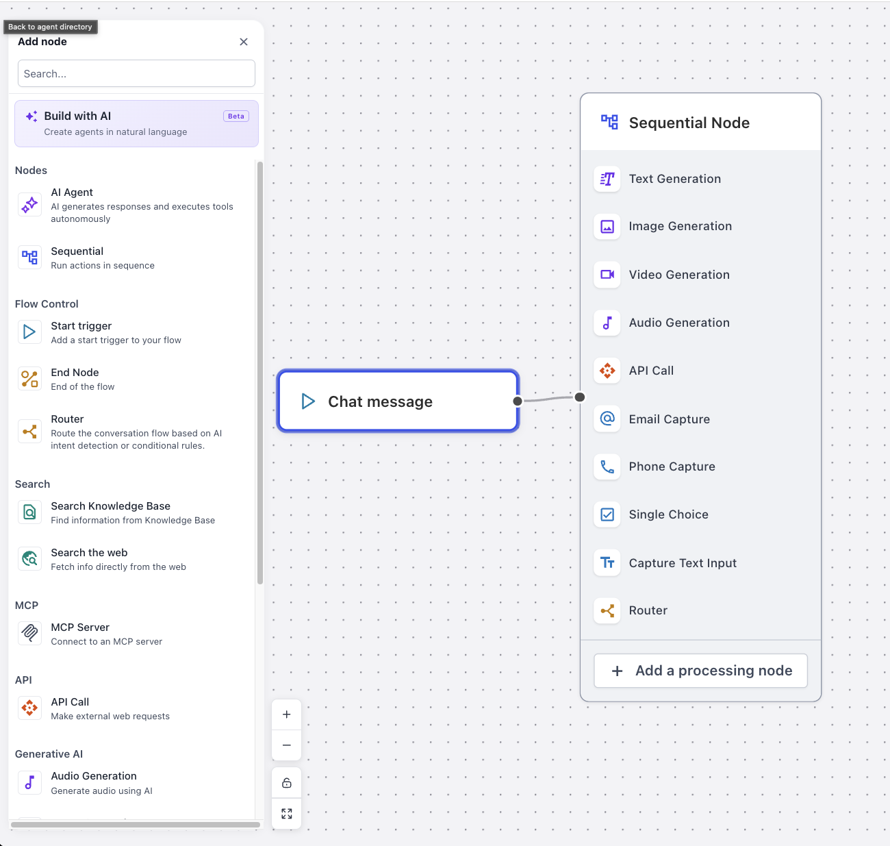 AI agent console screenshot