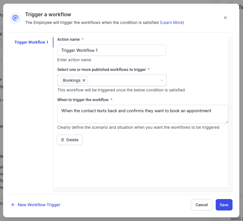 Conversation AI action screenshot