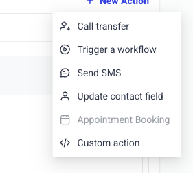 Voice AI live call actions screenshot